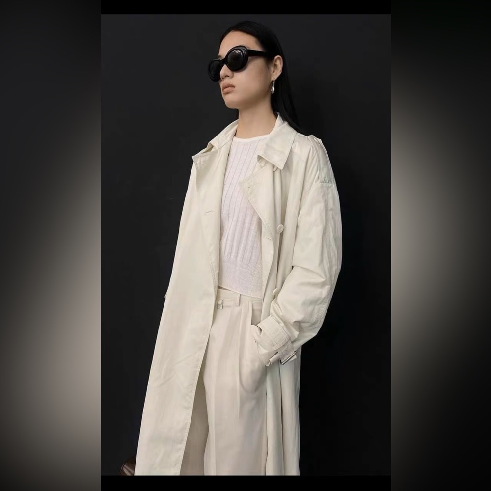 NEW Korea LONDON FLAT White Trench Coat Jacket (Toteme, Frankie Shop, COS, Zara)